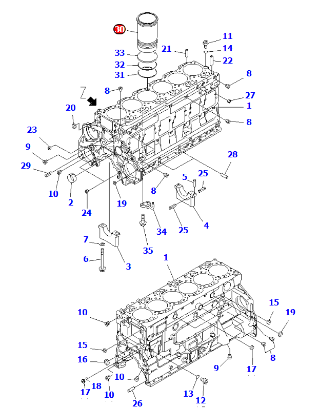 6154-21-2220 Гильза цилиндра РС400